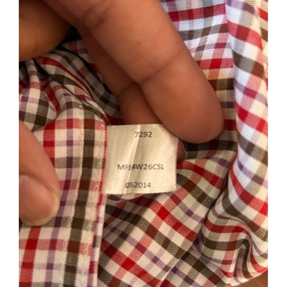 Peter Millar Men's Nanoluxe Easy Care Button-Down Long Sleeve Shirt Large Red - Picture 8 of 9